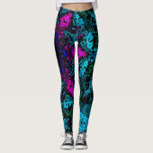 Dot Mandala Flower Blue Green en Pink Leggings (Voorkant)