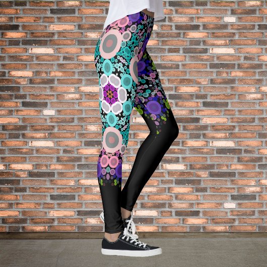Dot Mandala Flower Blue Green en Pink Leggings