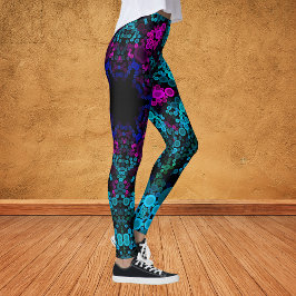 Dot Mandala Flower Blue Green en Pink Leggings
