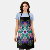 Dot Mandala Flower Blue Green en Pink Schort (Gedragen)