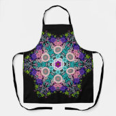 Dot Mandala Flower Blue Green en Pink Schort (Voorkant)