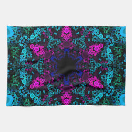 Dot Mandala Flower Blue Green en Pink Theedoek