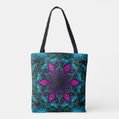 Dot Mandala Flower Blue Green en Pink Tote Bag (Achterkant)