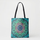 Dot Mandala Flower Blue Green en Pink Tote Bag (Voorkant)