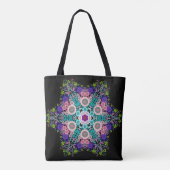 Dot Mandala Flower Blue Green en Pink Tote Bag (Achterkant)