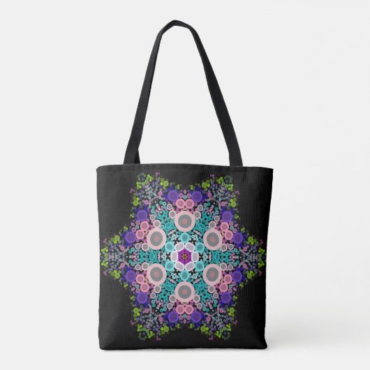 Dot Mandala Flower Blue Green en Pink Tote Bag (Achterkant)