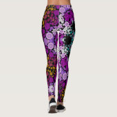 Dot Mandala Flower Blue Pink and Yellow Leggings (Achterkant)
