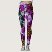 Dot Mandala Flower Blue Pink and Yellow Leggings (Voorkant)