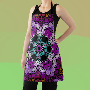 Dot Mandala Flower Blue Pink and Yellow Schort