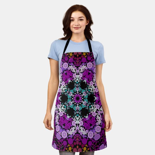 Dot Mandala Flower Blue Pink and Yellow Schort (Gedragen)