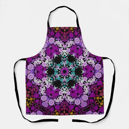 Dot Mandala Flower Blue Pink and Yellow Schort (Voorkant)