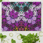 Dot Mandala Flower Blue Pink and Yellow Theedoek (Gevouwen)