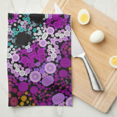 Dot Mandala Flower Blue Pink and Yellow Theedoek (Quarter Fold)