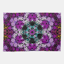 Dot Mandala Flower Blue Pink and Yellow Theedoek