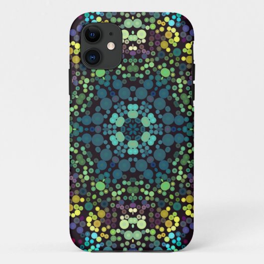 Dot Mandala Flower Blue Yellow and Paars Case-Mate iPhone Case (Achterkant)