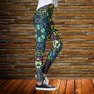 Dot Mandala Flower Blue Yellow and Paars Leggings