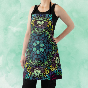 Dot Mandala Flower Blue Yellow and Paars Schort