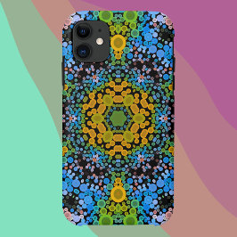 Dot Mandala Flower Blue Yellow en Green Case-Mate iPhone Case