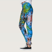 Dot Mandala Flower Blue Yellow en Green Leggings (Links)