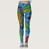 Dot Mandala Flower Blue Yellow en Green Leggings (Voorkant)