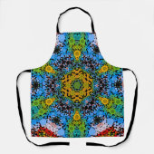 Dot Mandala Flower Blue Yellow en Green Schort (Voorkant)
