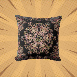 Dot Mandala Flower Brown and Grey Kussen