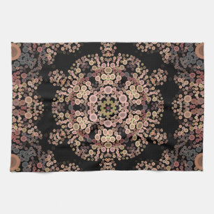 Dot Mandala Flower Brown and Grey Theedoek