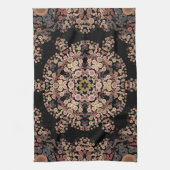 Dot Mandala Flower Brown and Grey Theedoek (Verticaal)