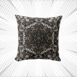 Dot Mandala Flower Brown and White Kussen