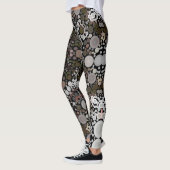 Dot Mandala Flower Brown and White Leggings (Links)