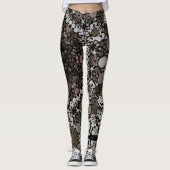 Dot Mandala Flower Brown and White Leggings (Voorkant)