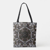 Dot Mandala Flower Brown and White Tote Bag (Achterkant)