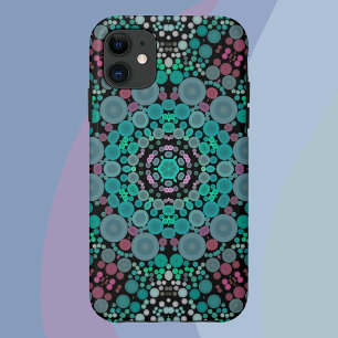 Dot Mandala Flower Green Blue en Red Case-Mate iPhone Case