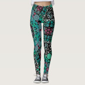 Dot Mandala Flower Green Blue en Red Leggings (Voorkant)