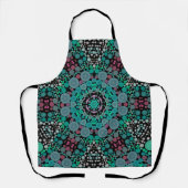 Dot Mandala Flower Green Blue en Red Schort (Voorkant)