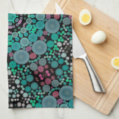 Dot Mandala Flower Green Blue en Red Theedoek (Quarter Fold)