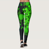 Dot Mandala Flower Green en Black Leggings (Achterkant)