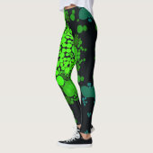 Dot Mandala Flower Green en Black Leggings (Links)