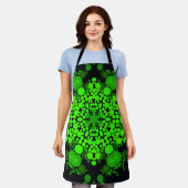 Dot Mandala Flower Green en Black Schort (Gedragen)
