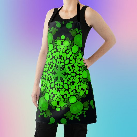 Dot Mandala Flower Green en Black Schort