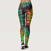 Dot Mandala Flower Green Oranje and Blue Leggings (Achterkant)