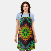 Dot Mandala Flower Green Oranje and Blue Schort (Gedragen)