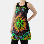 Dot Mandala Flower Green Oranje and Blue Schort (Insitu)