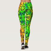 Dot Mandala Flower Green Oranje and Yellow Leggings (Achterkant)