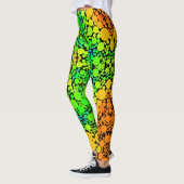 Dot Mandala Flower Green Oranje and Yellow Leggings (Links)