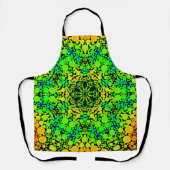 Dot Mandala Flower Green Oranje and Yellow Schort (Voorkant)