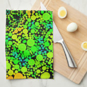 Dot Mandala Flower Green Oranje and Yellow Theedoek (Quarter Fold)