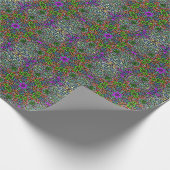 Dot Mandala Flower Green Paars en Oranje Cadeaupapier (Hoek)