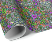 Dot Mandala Flower Green Paars en Oranje Cadeaupapier (Rol Hoek)