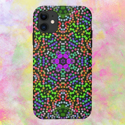 Dot Mandala Flower Green Paars en Oranje Case-Mate iPhone Case